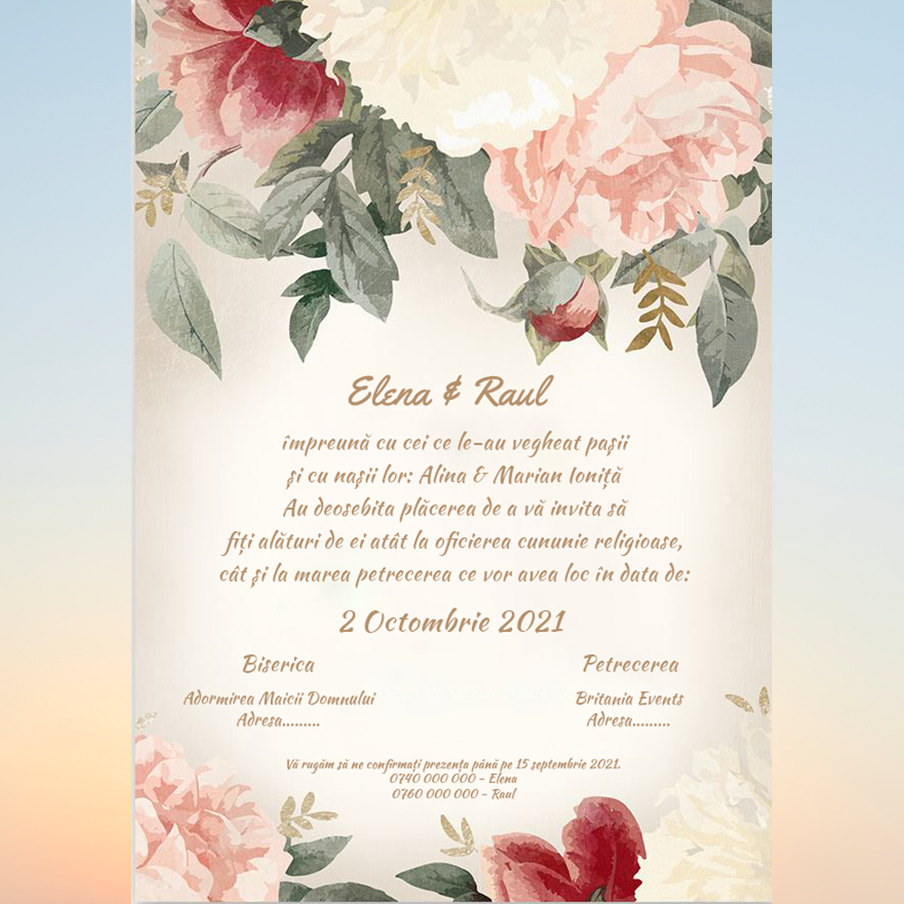 Invitație Nuntă Whatsapp Floral 002