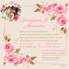 invitatie de nunta digitala online cu trandafiri roz