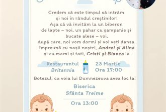 invitatie botez gemeni