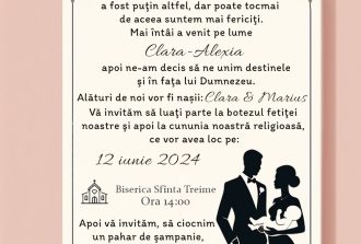 invitatie digitala nunta si botez simpla